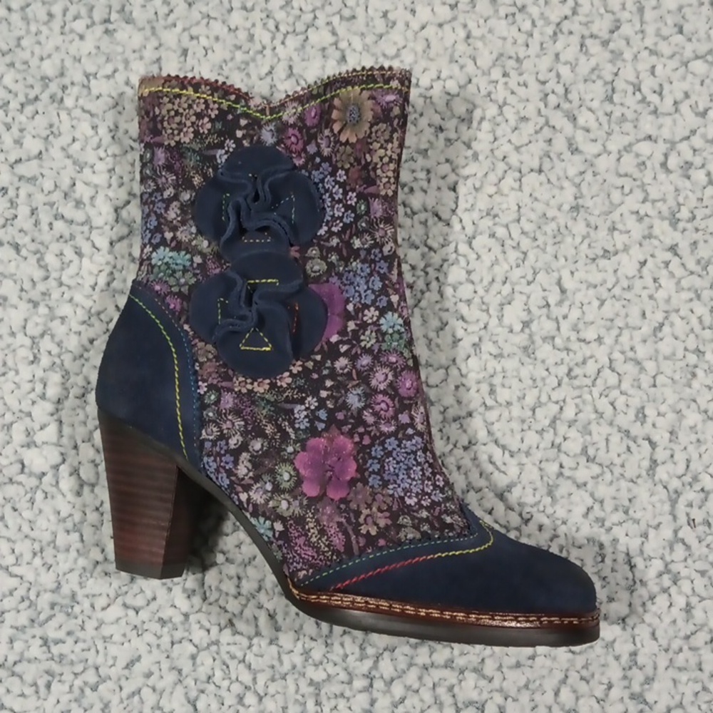 L'Artiste Simonetta Floral Patterned Ankle Boots